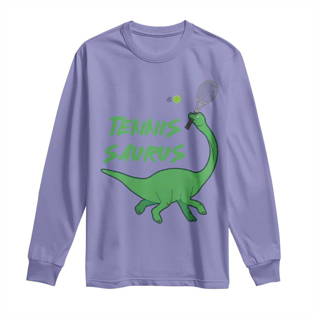 Funny Tennis Dinosaur Tennis Lover Long Sleeve Shirt Gift For Tennis Fans TS12 Violet Print Your Wear