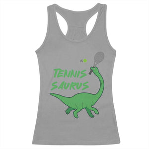 Funny Tennis Dinosaur Tennis Lover Racerback Tank Top Gift For Tennis Fans TS12 Sport Gray Print Your Wear