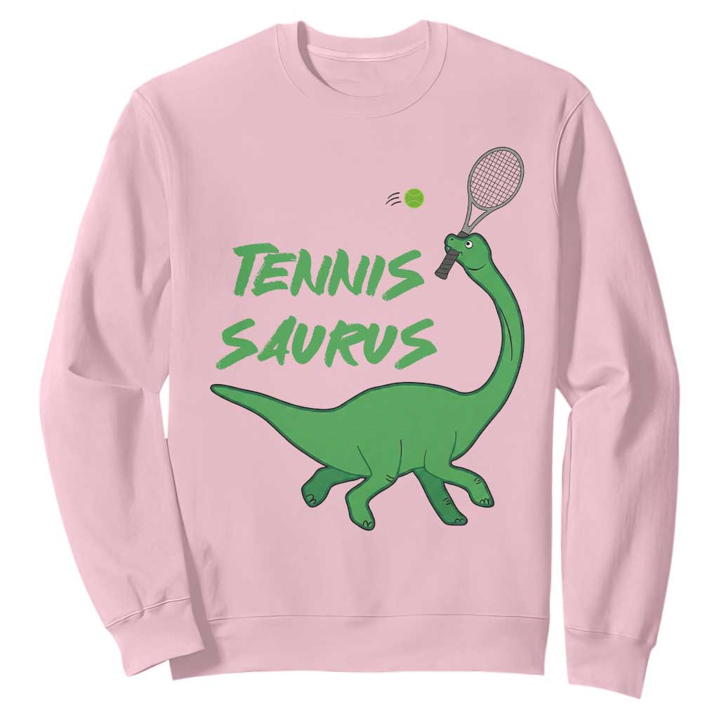 Funny Tennis Dinosaur Tennis Lover Sweatshirt Gift For Tennis Fans TS12 Light Pink Print Your Wear