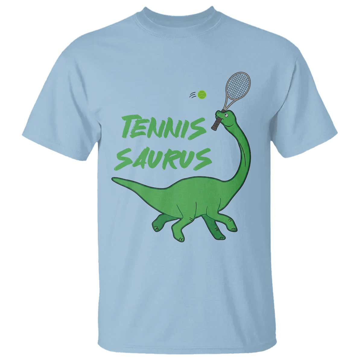 Funny Tennis Dinosaur Tennis Lover T Shirt Gift For Tennis Fans TS12 Light Blue Print Your Wear