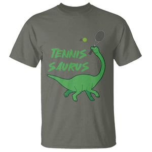 Funny Tennis Dinosaur Tennis Lover T Shirt Gift For Tennis Fans TS12 Military Green Print Your Wear