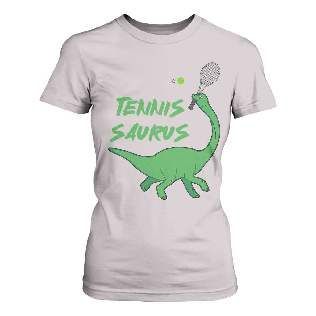 Funny Tennis Dinosaur Tennis Lover T Shirt For Women Gift For Tennis Fans TS12 Ice Gray Print Your Wear