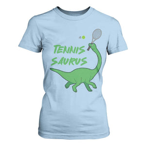Funny Tennis Dinosaur Tennis Lover T Shirt For Women Gift For Tennis Fans TS12 Light Blue Print Your Wear