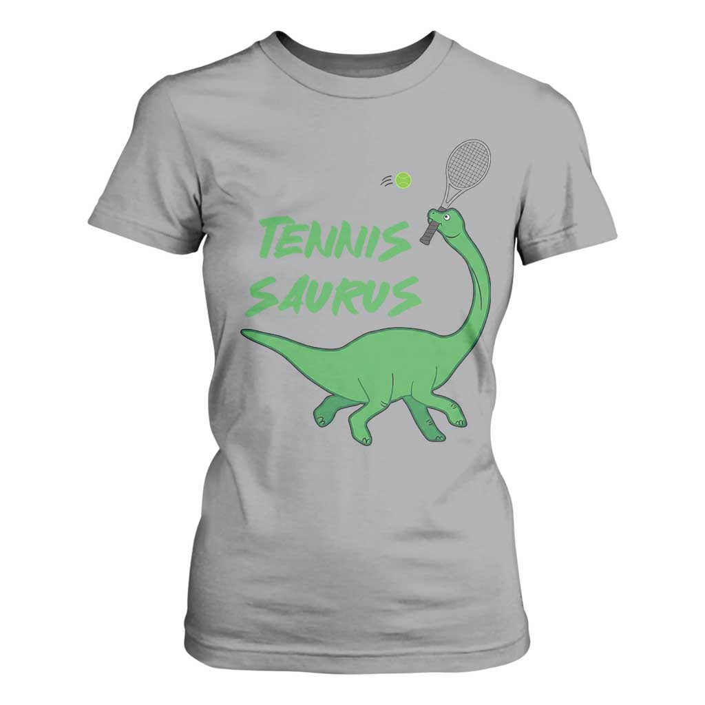 Funny Tennis Dinosaur Tennis Lover T Shirt For Women Gift For Tennis Fans TS12 Sport Gray Print Your Wear