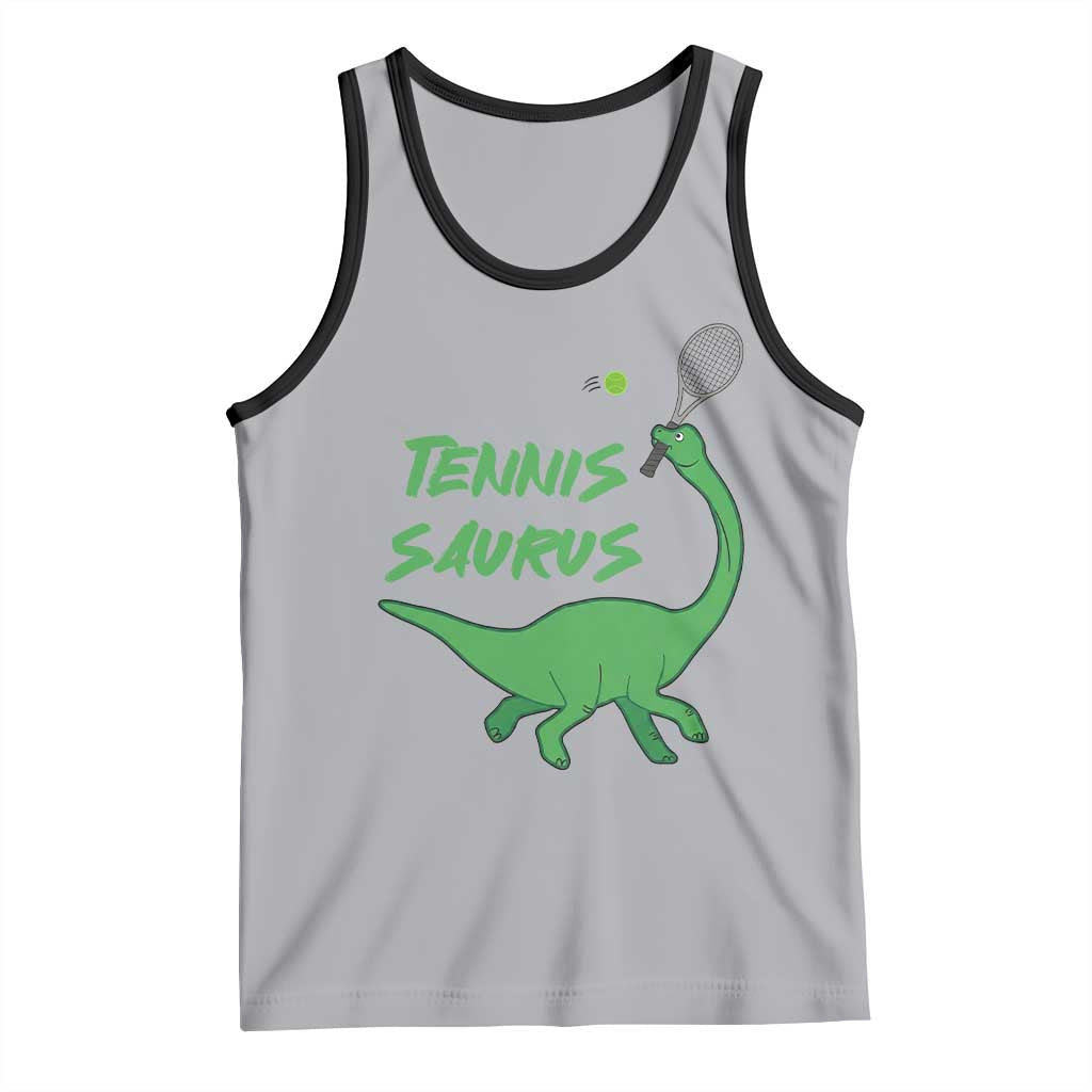 Funny Tennis Dinosaur Tennis Lover Tank Top Gift For Tennis Fans TS12 Athletic Heather Black Print Your Wear