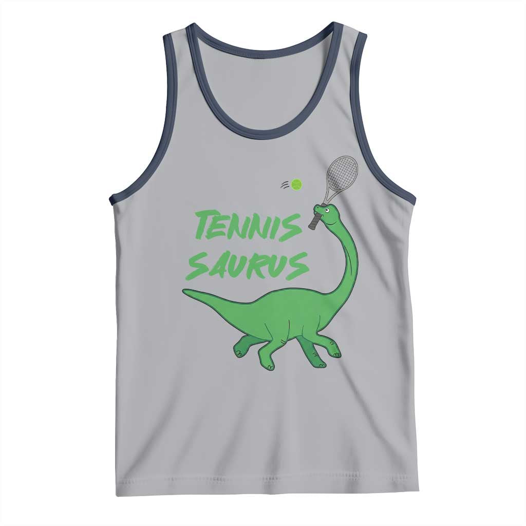 Funny Tennis Dinosaur Tennis Lover Tank Top Gift For Tennis Fans TS12 Athletic Heather Navy Print Your Wear