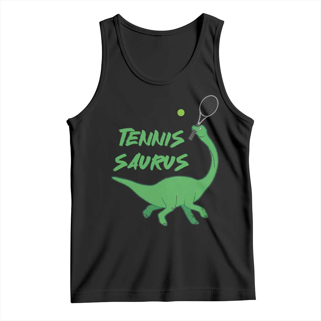 Funny Tennis Dinosaur Tennis Lover Tank Top Gift For Tennis Fans TS12 Black Print Your Wear