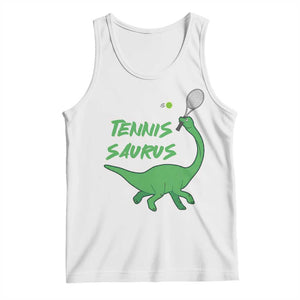 Funny Tennis Dinosaur Tennis Lover Tank Top Gift For Tennis Fans TS12 White Print Your Wear