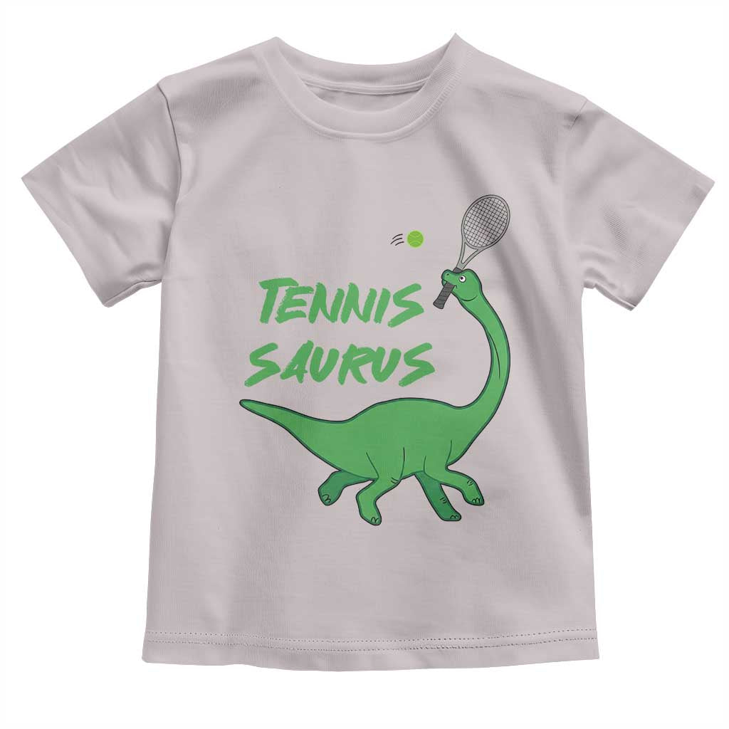 Funny Tennis Dinosaur Tennis Lover Toddler T Shirt Gift For Tennis Fans TS12 Ice Gray Print Your Wear
