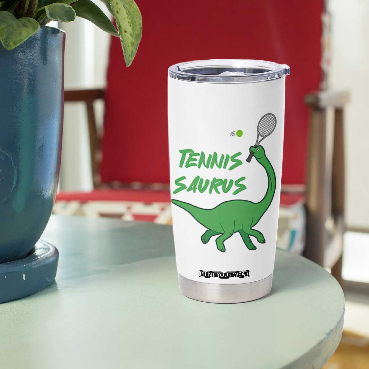 Funny Tennis Dinosaur Tennis Lover Tumbler Cup Gift For Tennis Fans TS12 Print Your Wear