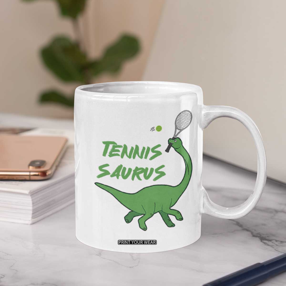 Funny Tennis Dinosaur Tennis Lover Coffee Mug Gift For Tennis Fans TS12 Print Your Wear