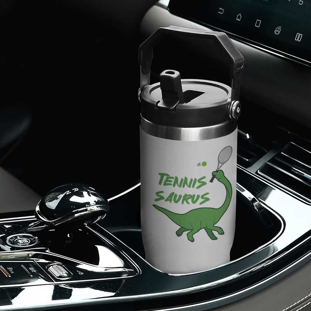 Funny Tennis Dinosaur Tennis Lover Flip Straw Tumbler Gift For Tennis Fans TS12 Print Your Wear