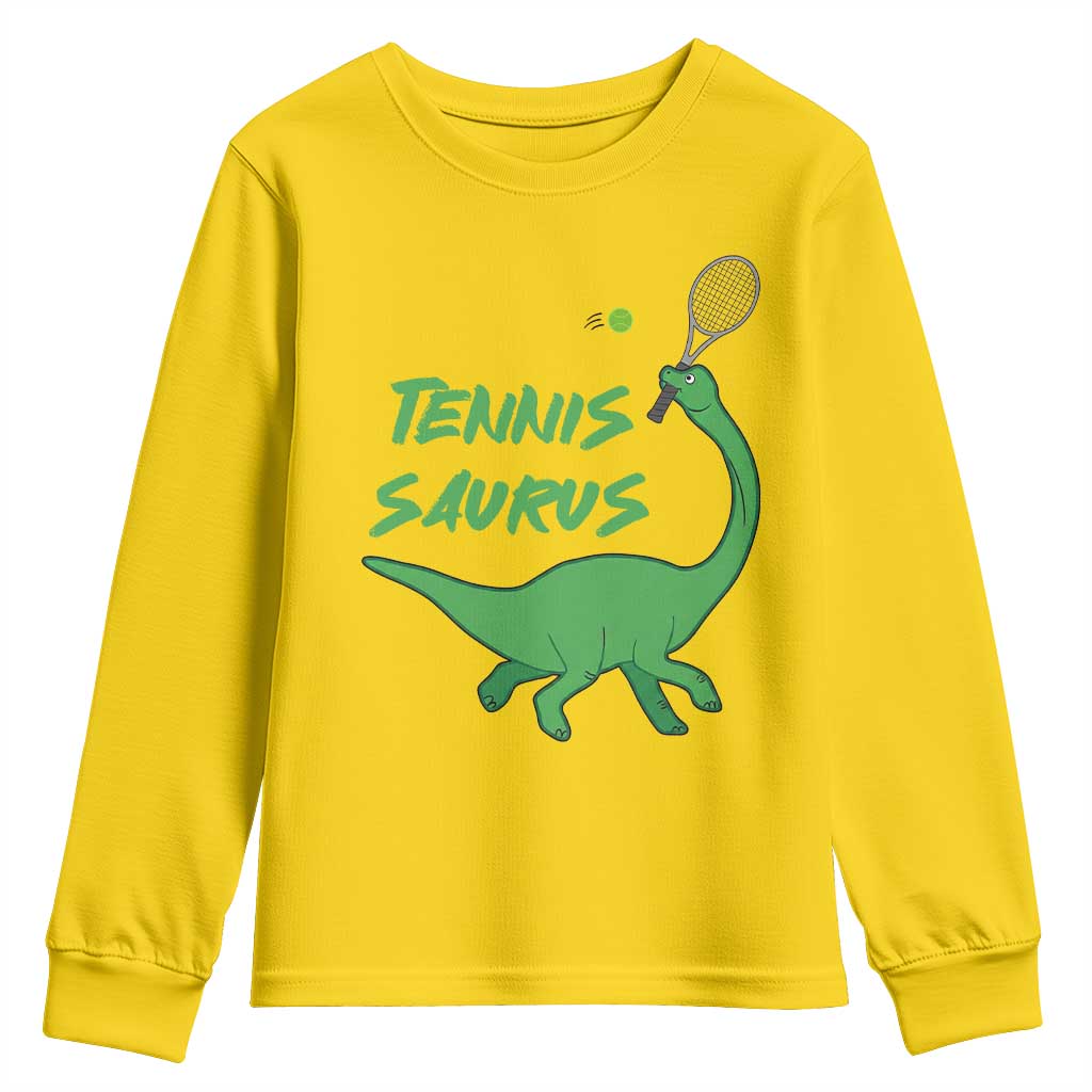 Funny Tennis Dinosaur Tennis Lover Youth Sweatshirt Gift For Tennis Fans TS12 Daisy Print Your Wear