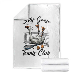 Funny Silly Goose Tennis Club Throw Blanket Tennis Lover Gift TS12 White Print Your Wear