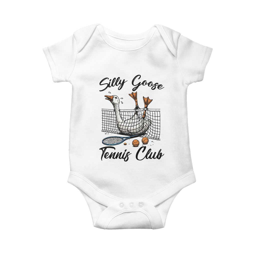 Funny Silly Goose Tennis Club Baby Onesie Tennis Lover Gift TS12 White Print Your Wear