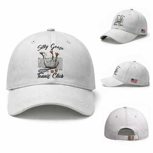 Funny Silly Goose Tennis Club Baseball Cap Tennis Lover Gift TS12 Baseball Cap Universal Fit White Print Your Wear