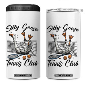Funny Silly Goose Tennis Club 4 in 1 Can Cooler Tumbler Tennis Lover Gift TS12 One Size: 16 oz White Print Your Wear