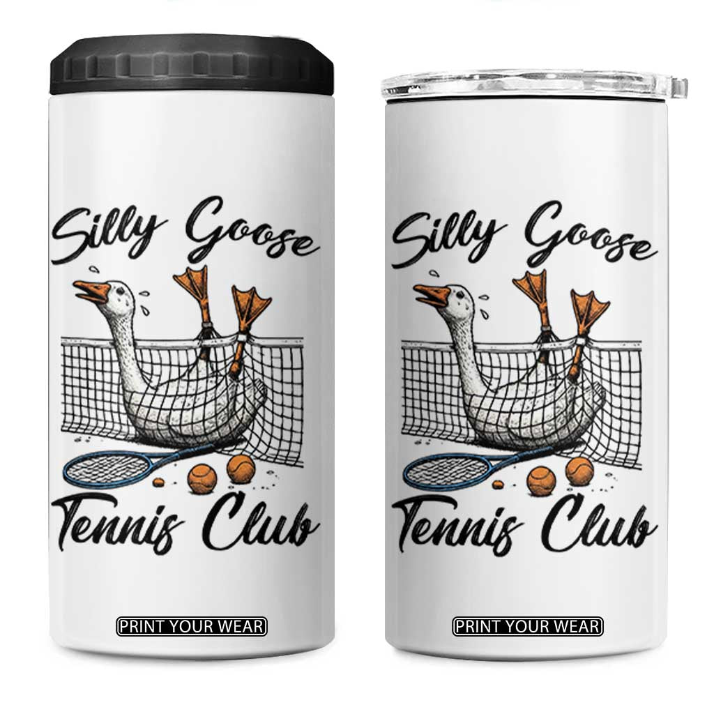 Funny Silly Goose Tennis Club 4 in 1 Can Cooler Tumbler Tennis Lover Gift TS12 One Size: 16 oz White Print Your Wear