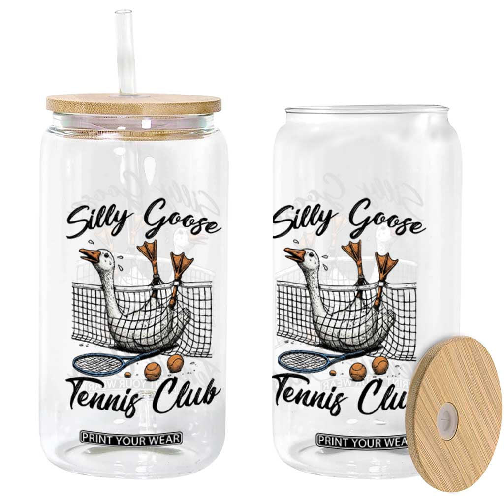 Funny Silly Goose Tennis Club Glass Can Tennis Lover Gift TS12 Print Your Wear