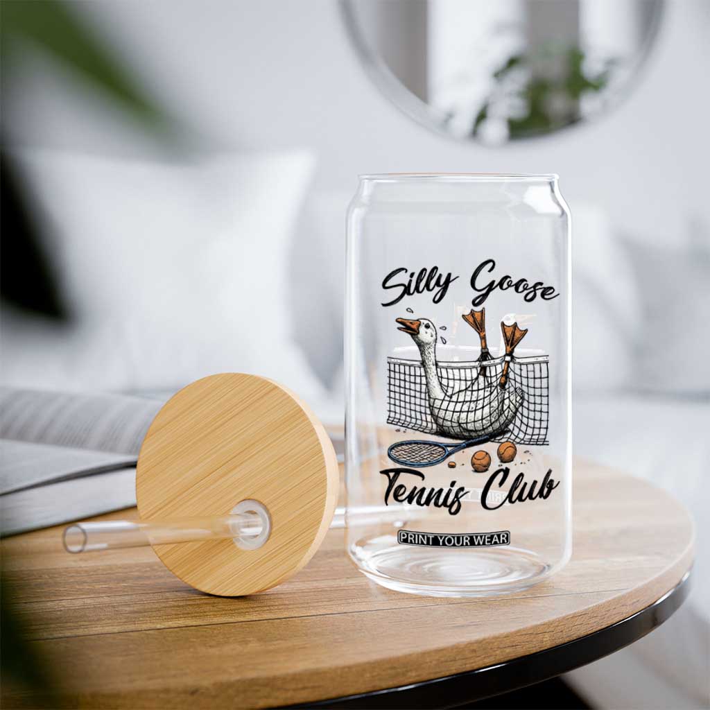Funny Silly Goose Tennis Club Glass Can Tennis Lover Gift TS12 Print Your Wear