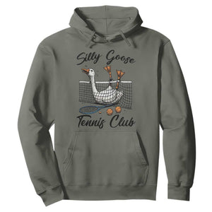 Funny Silly Goose Tennis Club Hoodie Tennis Lover Gift TS12 Military Green Print Your Wear