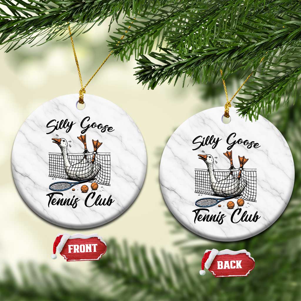 Funny Silly Goose Tennis Club Ceramic Ornament Tennis Lover Gift TS12 1pc White Marble Print Your Wear