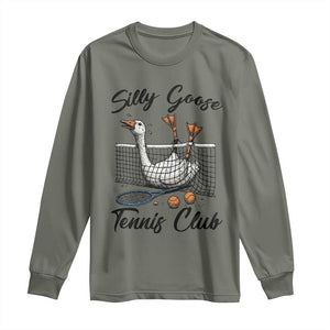 Funny Silly Goose Tennis Club Long Sleeve Shirt Tennis Lover Gift TS12 Military Green Print Your Wear