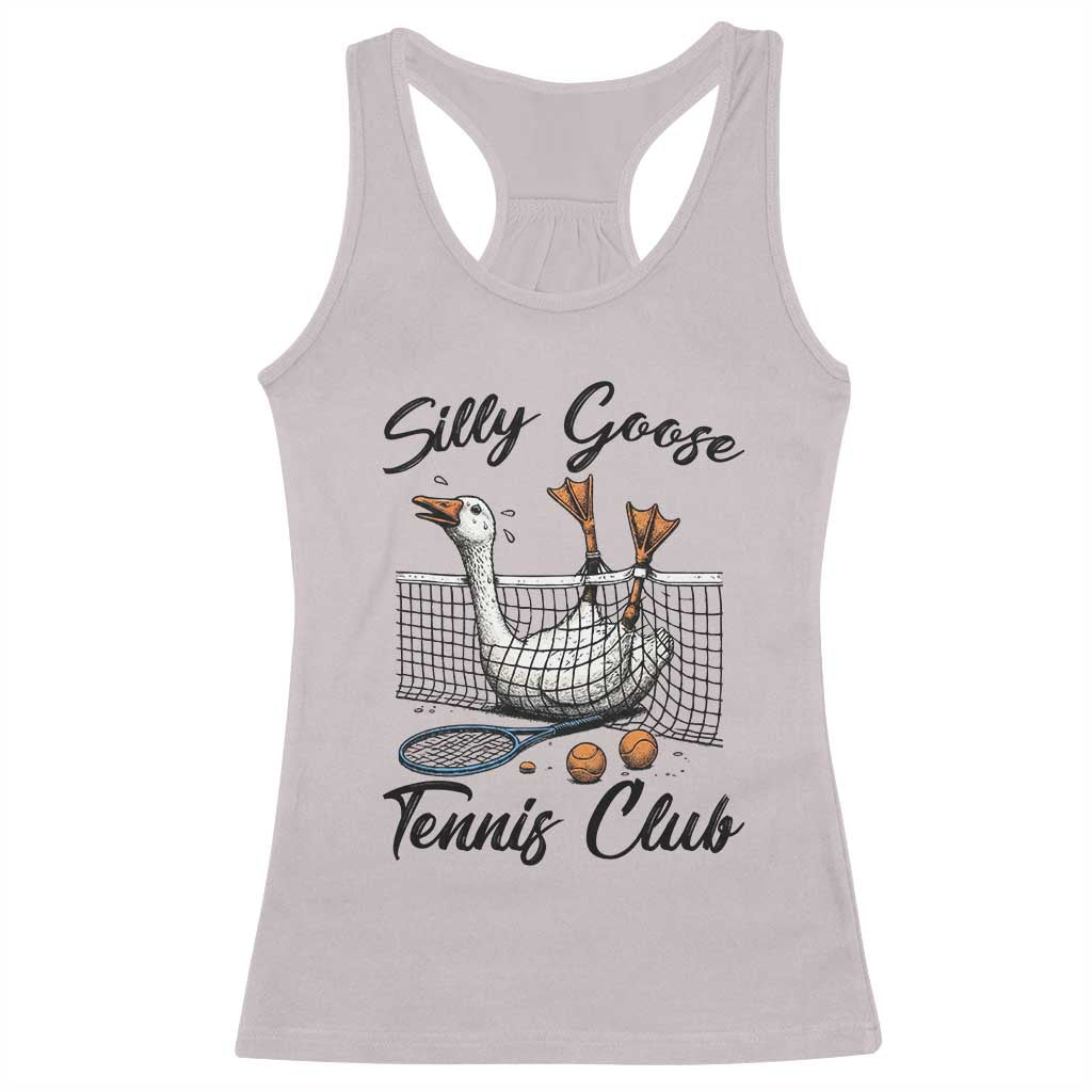 Funny Silly Goose Tennis Club Racerback Tank Top Tennis Lover Gift TS12 Ice Gray Print Your Wear