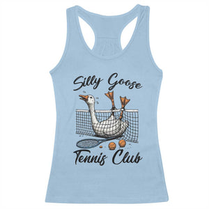 Funny Silly Goose Tennis Club Racerback Tank Top Tennis Lover Gift TS12 Light Blue Print Your Wear