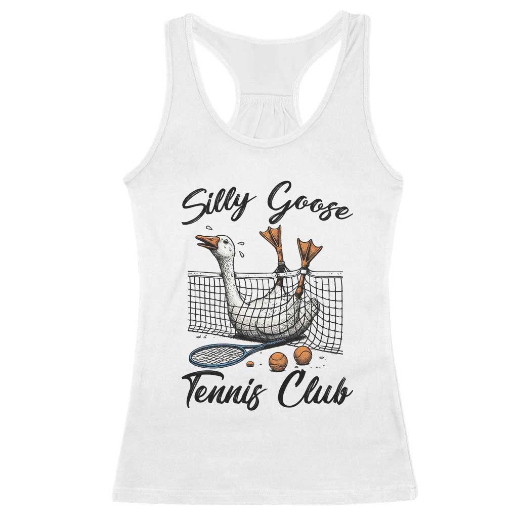 Funny Silly Goose Tennis Club Racerback Tank Top Tennis Lover Gift TS12 White Print Your Wear
