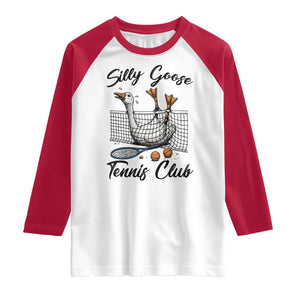Funny Silly Goose Tennis Club Raglan Shirt Tennis Lover Gift TS12 White Red Print Your Wear