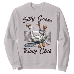 Funny Silly Goose Tennis Club Sweatshirt Tennis Lover Gift TS12 Ice Gray Print Your Wear