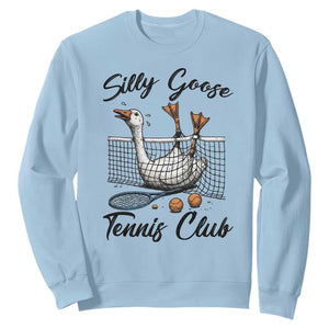 Funny Silly Goose Tennis Club Sweatshirt Tennis Lover Gift TS12 Light Blue Print Your Wear