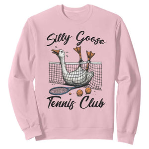 Funny Silly Goose Tennis Club Sweatshirt Tennis Lover Gift TS12 Light Pink Print Your Wear