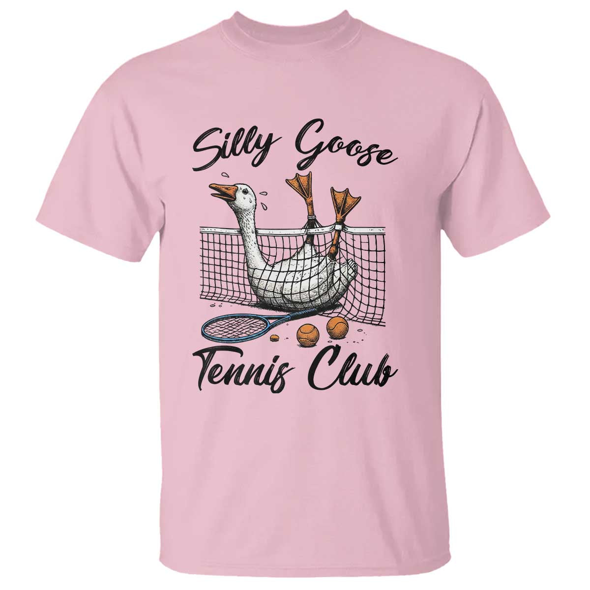 Funny Silly Goose Tennis Club T Shirt Tennis Lover Gift TS12 Light Pink Print Your Wear