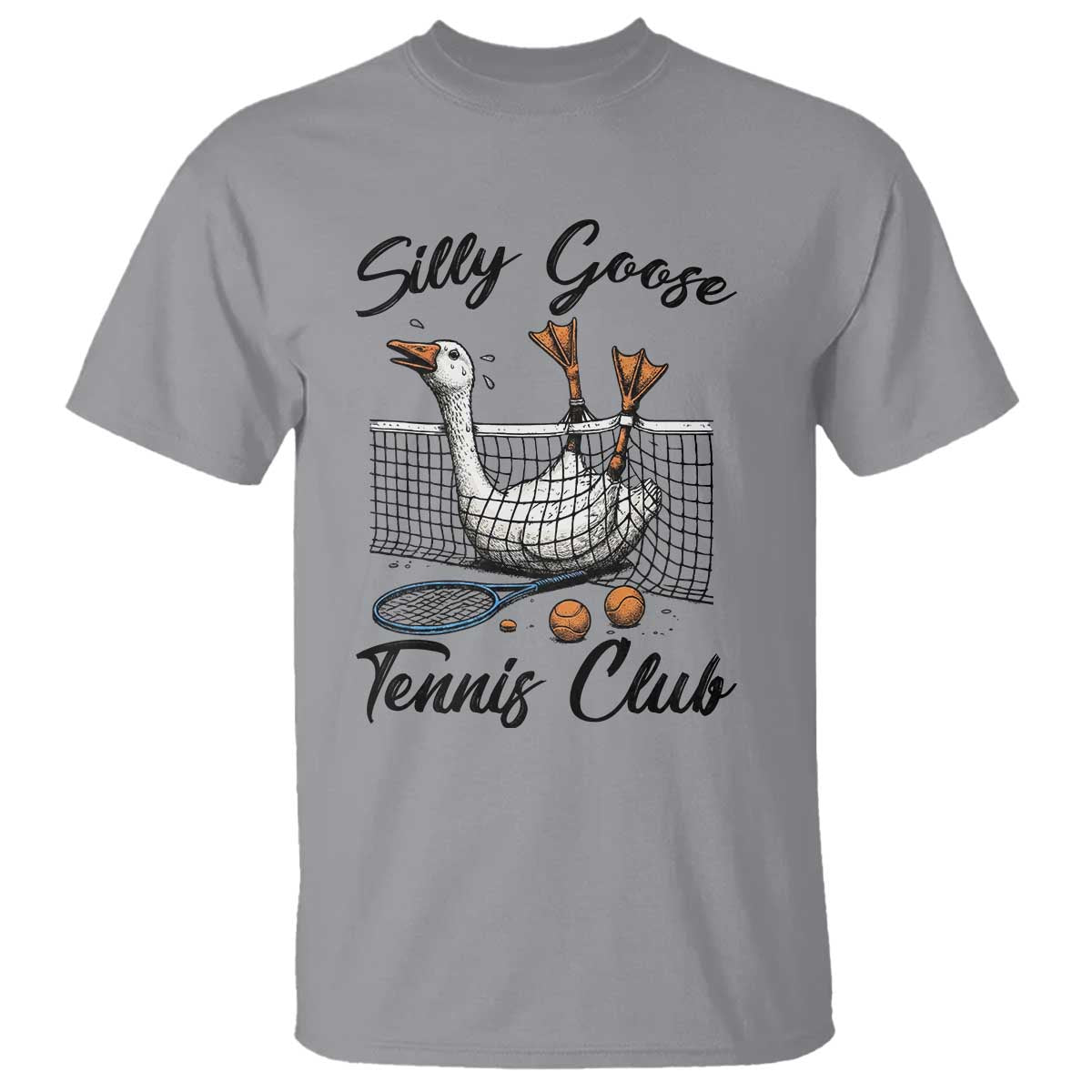 Funny Silly Goose Tennis Club T Shirt Tennis Lover Gift TS12 Sport Gray Print Your Wear