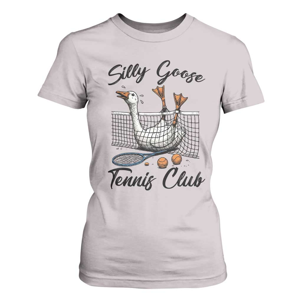 Funny Silly Goose Tennis Club T Shirt For Women Tennis Lover Gift TS12 Ice Gray Print Your Wear