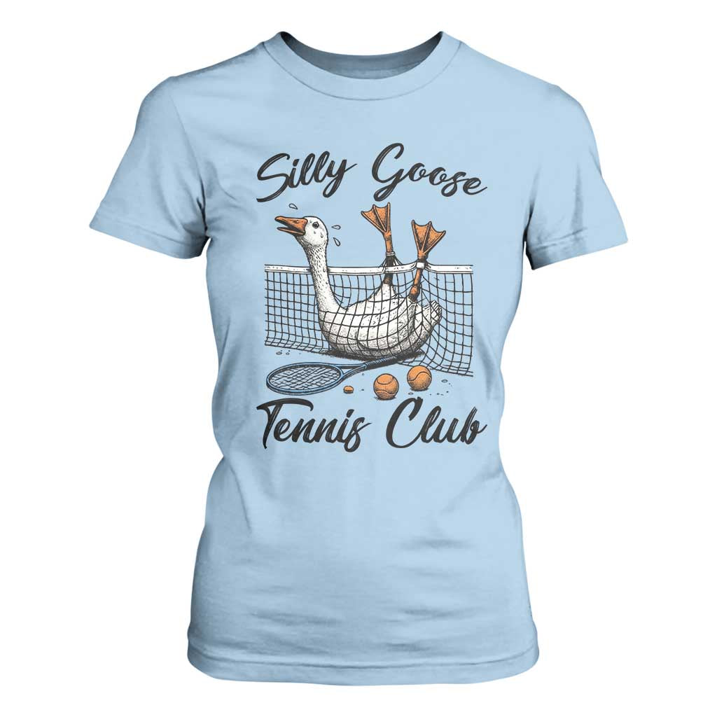 Funny Silly Goose Tennis Club T Shirt For Women Tennis Lover Gift TS12 Light Blue Print Your Wear