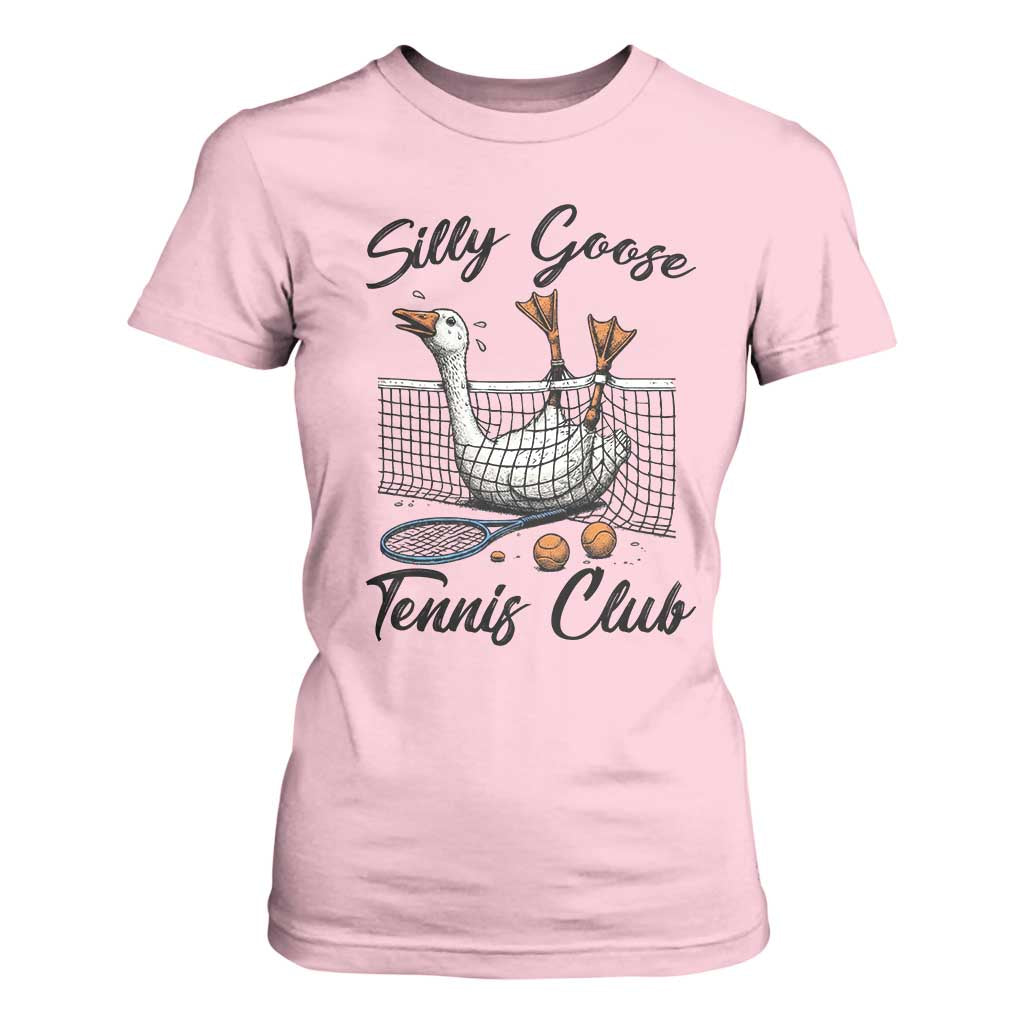 Funny Silly Goose Tennis Club T Shirt For Women Tennis Lover Gift TS12 Light Pink Print Your Wear