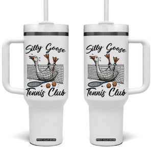 Funny Silly Goose Tennis Club Tumbler With Handle Tennis Lover Gift TS12 One Size: 40 oz White Print Your Wear