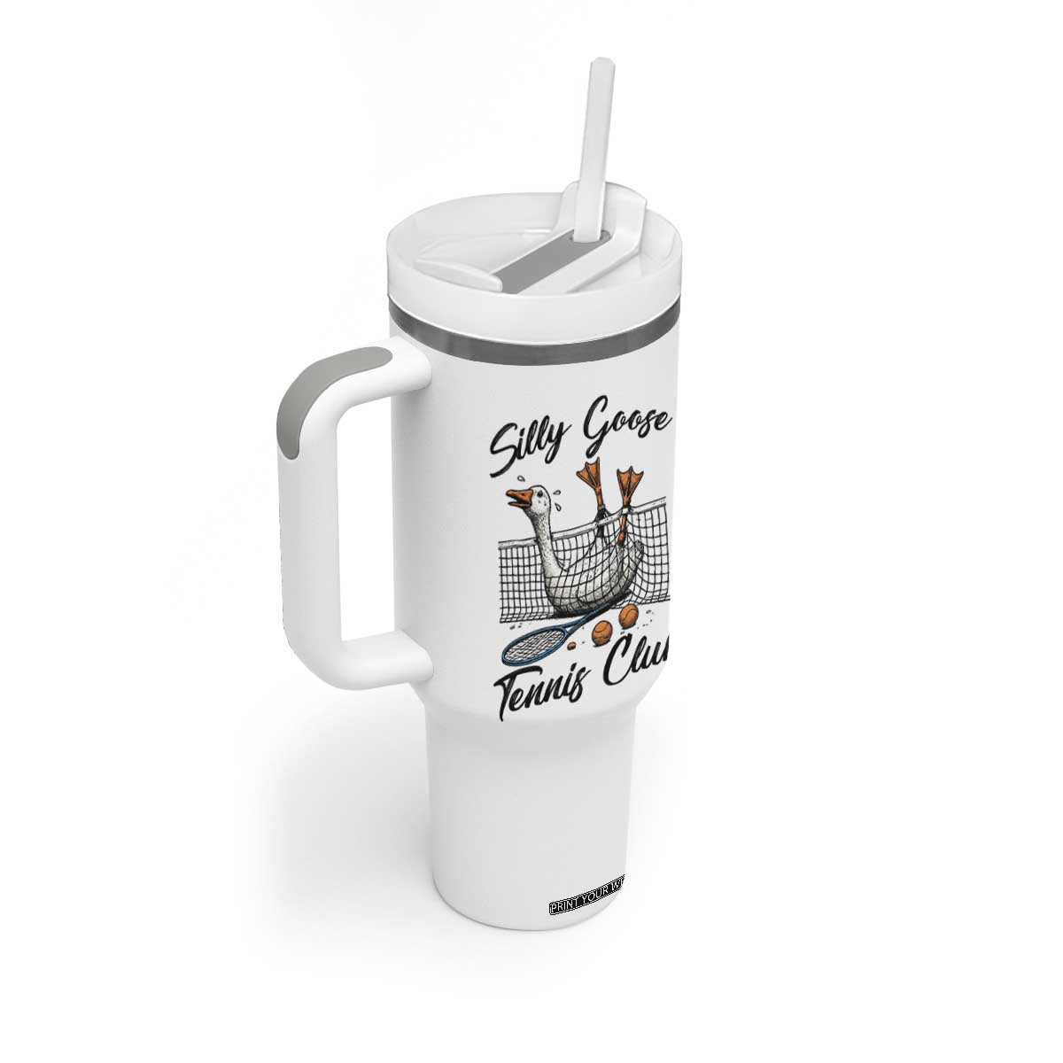 Funny Silly Goose Tennis Club Tumbler With Handle Tennis Lover Gift TS12 Print Your Wear