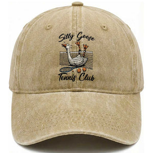 Funny Silly Goose Tennis Club Washed Cotton Baseball Cap Tennis Lover Gift TS12 Print Your Wear