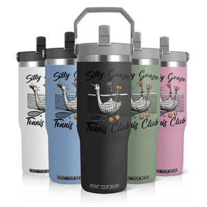 Funny Silly Goose Tennis Club Flip Straw Tumbler Tennis Lover Gift TS12 Print Your Wear