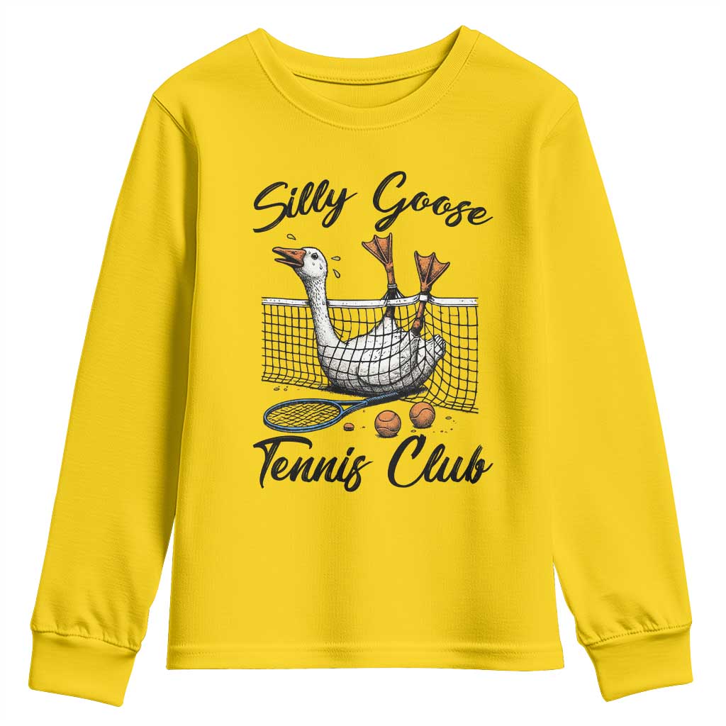 Funny Silly Goose Tennis Club Youth Sweatshirt Tennis Lover Gift TS12 Daisy Print Your Wear