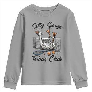 Funny Silly Goose Tennis Club Youth Sweatshirt Tennis Lover Gift TS12 Sport Gray Print Your Wear