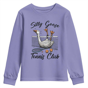 Funny Silly Goose Tennis Club Youth Sweatshirt Tennis Lover Gift TS12 Violet Print Your Wear