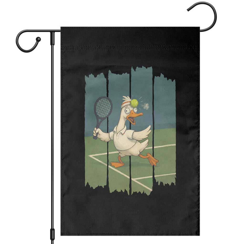 Silly Goose Playing Tennis Garden Flag Funny Bird Getting Hit By Ball TS12 Black Print Your Wear