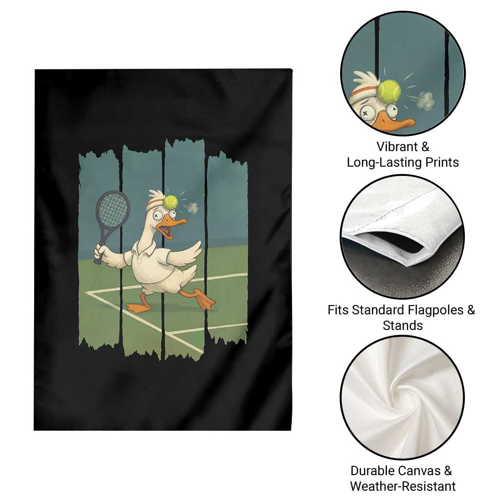 Silly Goose Playing Tennis Garden Flag Funny Bird Getting Hit By Ball TS12 Print Your Wear