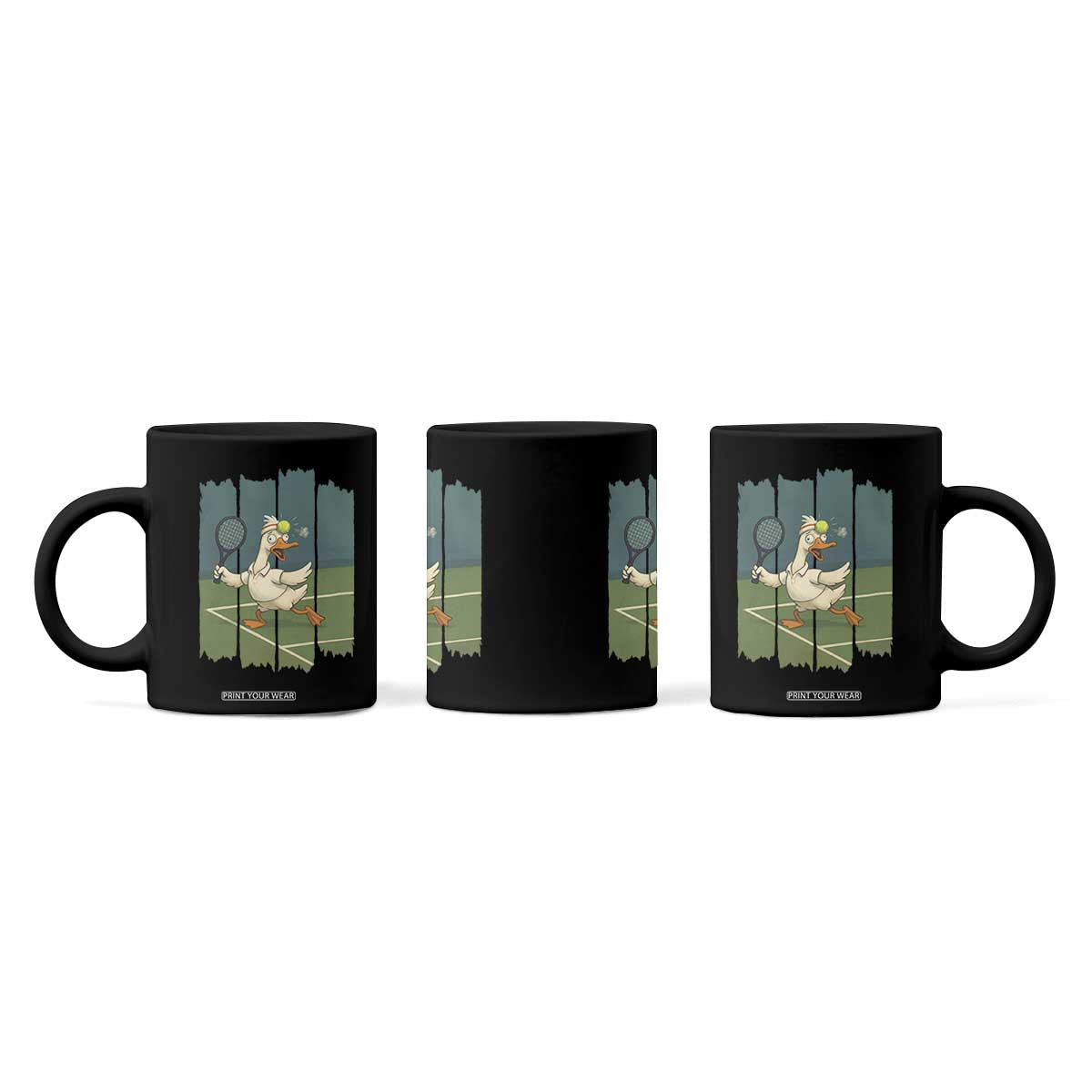 Silly Goose Playing Tennis Coffee Mug Funny Bird Getting Hit By Ball TS12 Print Your Wear
