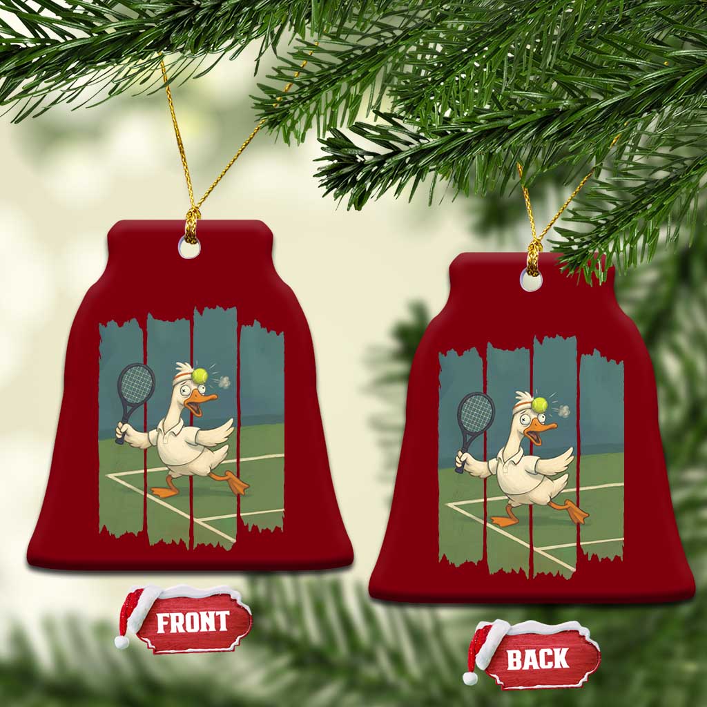 Silly Goose Playing Tennis Ceramic Ornament Funny Bird Getting Hit By Ball TS12 Print Your Wear